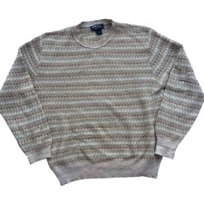 Mondo di Marco made in Italy VTG size large Men's Beige Patterned Sweater