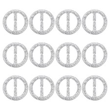 1" Scarf Ring Clip, 12Pcs Resin Round T-Shirt Clip Bling Clasp, White