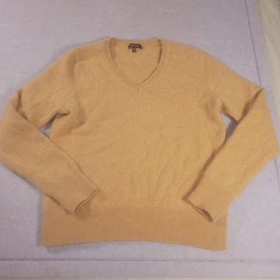 Quince Sweater Womens Medium Brown 100% Mongolian Cashmere V Neck Pullover