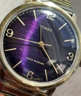Vintage 1980 Timex Marlin Mechanical Watch | 27249 02480 | "Blurple" Dial EC
