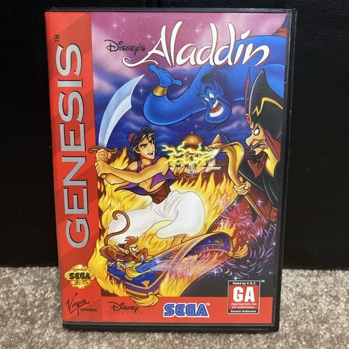 Disney Aladdin Sega Genesis 1993 Tested 04/26. Works Great. CIB Complete In Box.