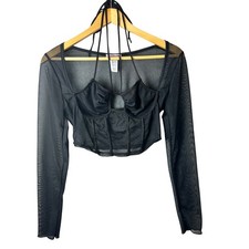 Women  s Black Corset Top Whimsigoth Romance Coquette Boho Fairy Punk Emo Witchy