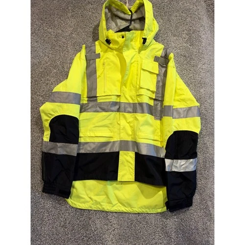 Radians Jacket Mens Large Yellow RW32-3Z1Y Radwear Hi-Vis Reflective Rain Coat * - product listing photo