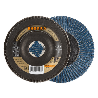 RHODIUS Fächerscheibe LSZ F1 X-LOCK 10 St. Ø 115-125 mm, Korn 40-80, für Metall