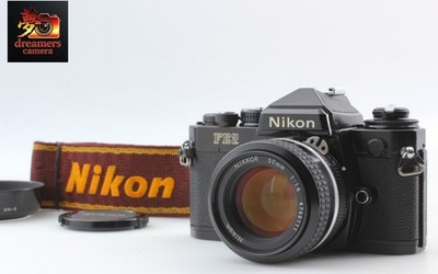 W/Hood [MINT+] Nikon FE2 Black 35mm SLR Film Camera Body 50mm f1.4 ai lens JAPAN