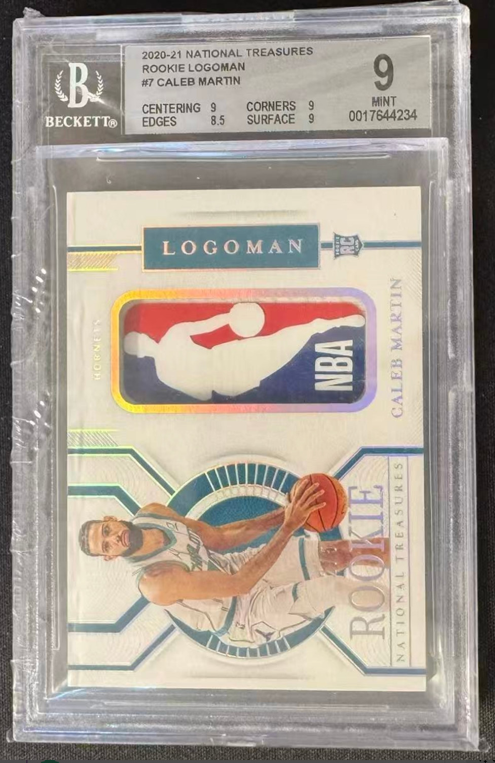 2020 Panini National Treasures Caleb Martin Rookie Logoman /5 BGS 9