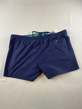 Vintage Izod Lacoste Swim Trunks Mens L Blue Short Inseam Lined Made in Taiwan