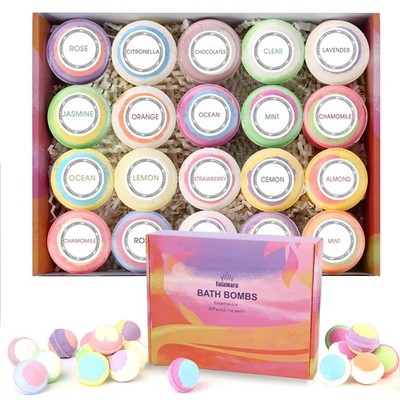 Fafamara Badebomben, schäumendes Geschenkset 20 Bio & 71 g (20er Pack), [gemischt] 