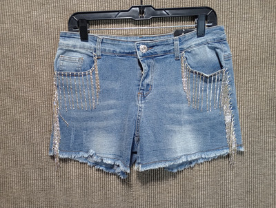 Vocal Rhinestone Cut Off Shorts Size Large