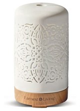 Earnest Living 100ml White Ceramic Essential Oil Diffuser Night Lights Auto-Off