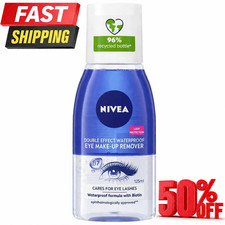 NIVEA Double Effect Waterproof Eye Make-Up Remover (125 ml), Daily Use Face Cle