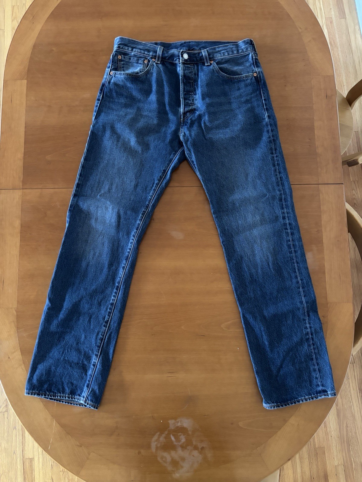 Levi's Premium 501 93 Straight Selvedge Blue Jeans Men's Size 33 W X 30L Fly NWT