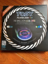 TOSY Flying Disc 16 Million Colors, Auto Light-Up, Rechargeable White Disc