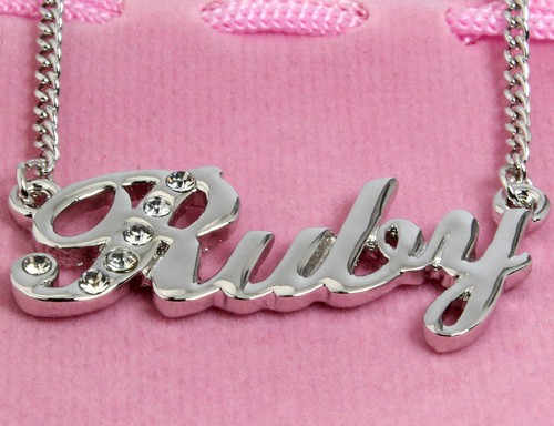 Name Necklace RUBY 18ct Gold Plated 