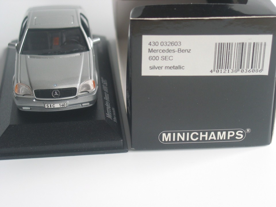 WOW MERCEDES BENZ W140 600SEC COUPE SILVER Metallic 1/43 MINICHAMPS