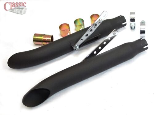 Motorbike Exhaust Silencers Turnout Style Slash Cut To Fit Most Motorbikes  - 第 1/1 張圖片