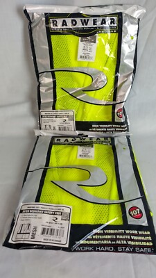 New Crew Yellow  High Visibility Safety Vest 2 Pockets Work Wear Mesh Size XL