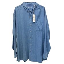 Tommy Bahama Mens Long Sleeve Bengal Blue Shirt Huntington Herringbone $150