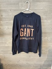 GANT Crew Neck Navy Blue Jumper Sweater Men Size Large Blue