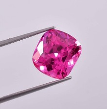 11 x 11 MM Ceylon Pink Sapphire 10.40 Ct Natural Flawless Gemstone GITCertified