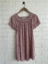 Primark Floral Cute Summer Smock Dress Mini Dress Pink Floral Pattern Uk 12 Exc