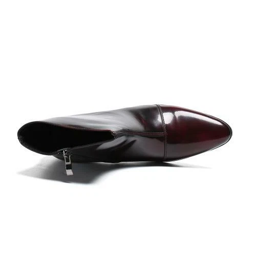 Men British High Heel Pointy Toe Leather Out Door Mid-Calf Fashion Boots 3 Color - Bild 8 von 14