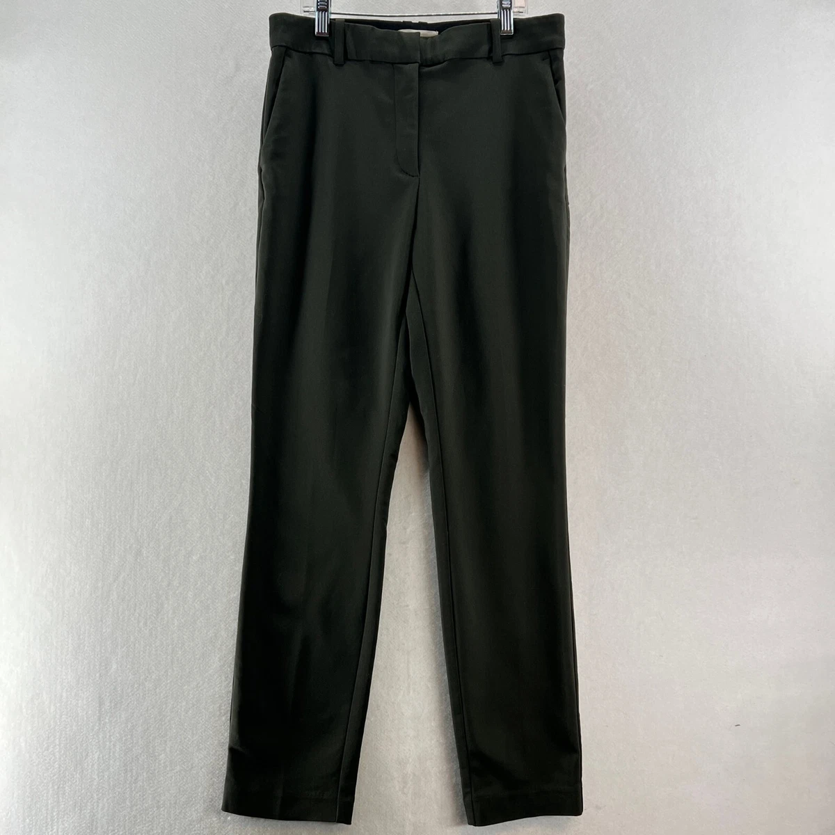 H&M Dress Pants Womens Size 6 Elastic Waist Slim Fit Slacks Cotton Blend  Gray