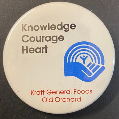 United Way / Kraft General Foods Old Orchard c1980's Pinback 2 3/8''