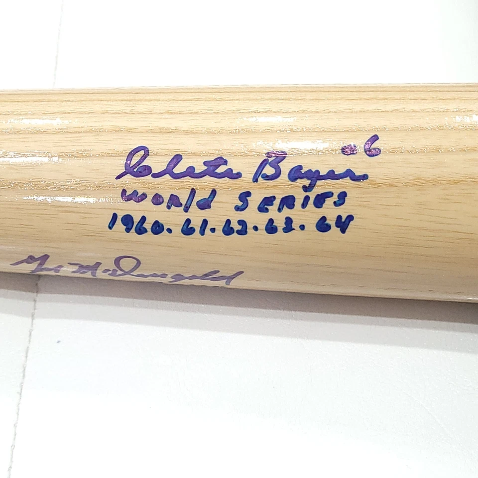 Bate firmado por los Yankees WS de los años 1950-60 - Gil McDougald, Blanchard, Duren, Boyer - JSA Foto 2 de 4