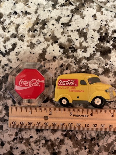 95’ Coca Cola Acrylic Hexagon Magnet & 99’ Yellow Coca Cola Delivery Truck