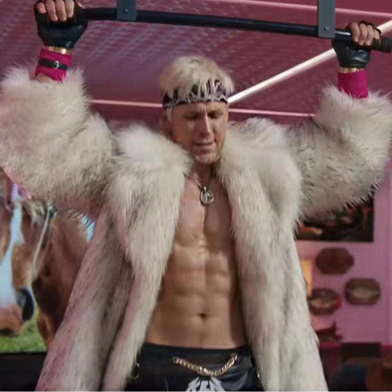 Abrigo estilo americano para hombre imitación piel de visón medio largo cuello solapa calce holgado