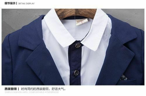 Kinder Kleinkind Jungen schön formeller Hochzeitsanzug Mantel Shirt Hose Herrenanzug - Bild 10 von 14