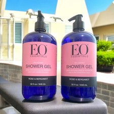 (2 Pack) EO Essential Oils - ROSE & BERGAMOT - SHOWER GEL - 32 oz