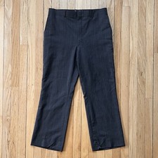 Vintage Pin Stripe Trousers Gray Wide Leg Flare Pants 90s