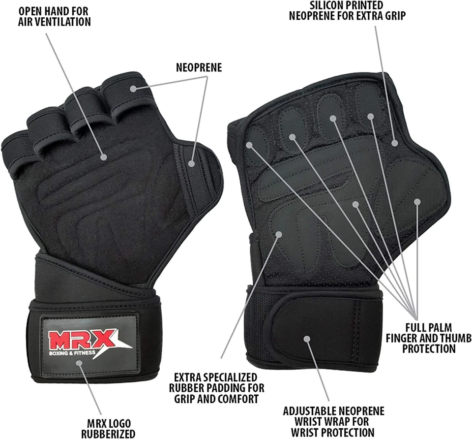 Guantes de levantamiento de pesas unisex para gimnasio entrenamiento correas de muñeca guante de agarre adicional Foto 3 de 4