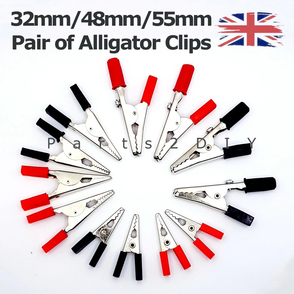 ALLIGATOR CLIPS Insulated 5A Crocodile Clamps Electrical Connector UK