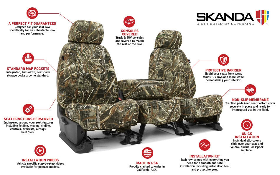 Fundas de asiento personalizadas Skanda Realtree Max-5 camufladas para Toyota Tacoma - Hechas a pedido Foto 4 de 4