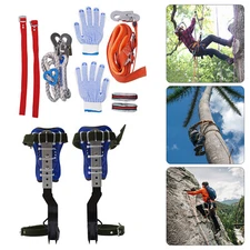 Portable Tree Climbing Spike Set Adjustable Pole Climbing Gear Kit W/Safety Belt
