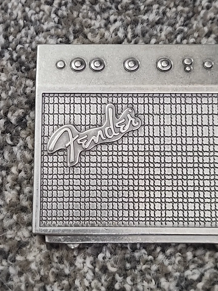 Amplificador de guitarra Fender tono plateado hebilla de cinturón para hombre ~ amplificador Foto 2 de 4