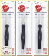 Excel Blades Fit Grip Craft Knife 3-Pack with #11 Carbon Steel Angled Blades