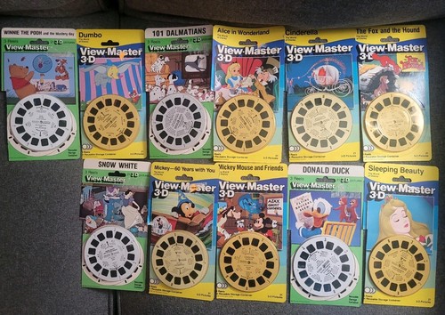 (11) View Master 3D Rollen Set Disney Mickey Mouse, Winnie Puuh, Dumbo.