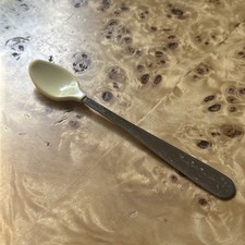 Vintage Gerber Baby Spoon Soft Bite Stainless Handle Rubber Tip White 5.5 Inch