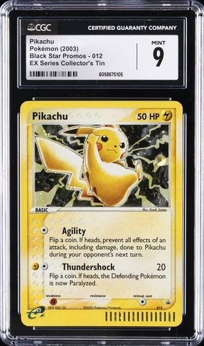 2003 POKEMON BLACK STAR PROMOS EX SER COLLECTOR'S TIN #012 PIKACHU CGC 9
