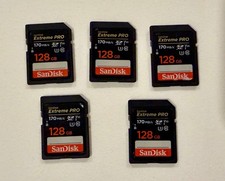 LOT OF 5 - SanDisk Extreme PRO 128GB SDXC UHS-I Memory Card 170MB/s