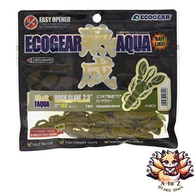NEU Ecogear Aged Aqua Rock Claw Worm 2,5 Zoll 62 mm blau Regenwurm J03 Köder