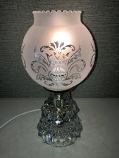 Vintage Art Deco Style Boudoir Frosted Glass Globe Tiered Bedside Table Lamp.