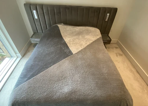 Velvet Mayfair Bed Frame w/ Ottoman Storage