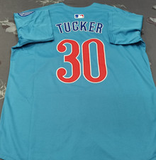 Kyle Tucker #30 Cubs Light Blue 2nd Alt Cool Base Sewn Stitched Jersey.