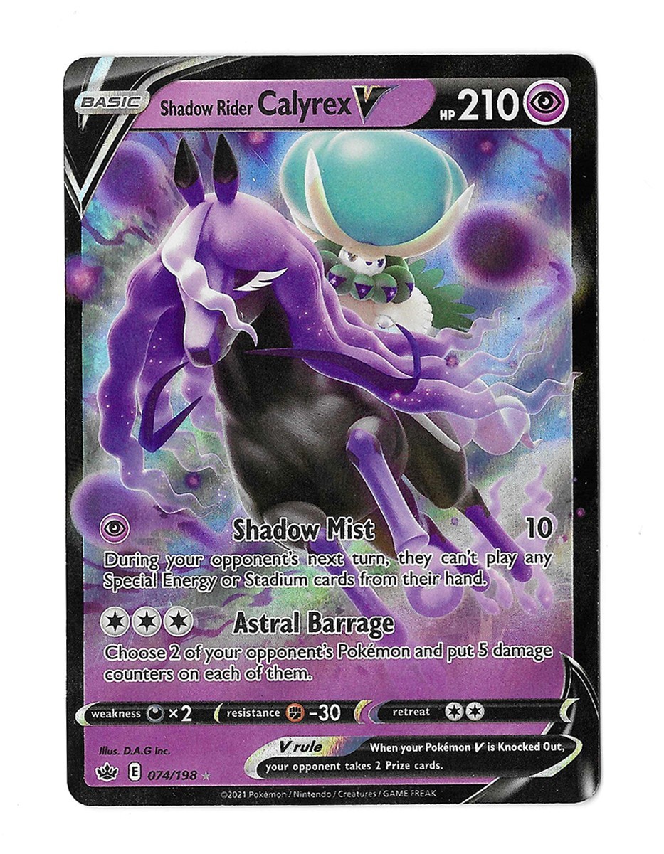 Pokemon Chilling Reign Shadow Rider Calyrex V 074/198 - Ultra Rare - NM-MT+