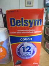 Delsym Children's 4 + 12 Hour Cough  Liquid, Grape Flavor 5 Oz. Exp.02/27